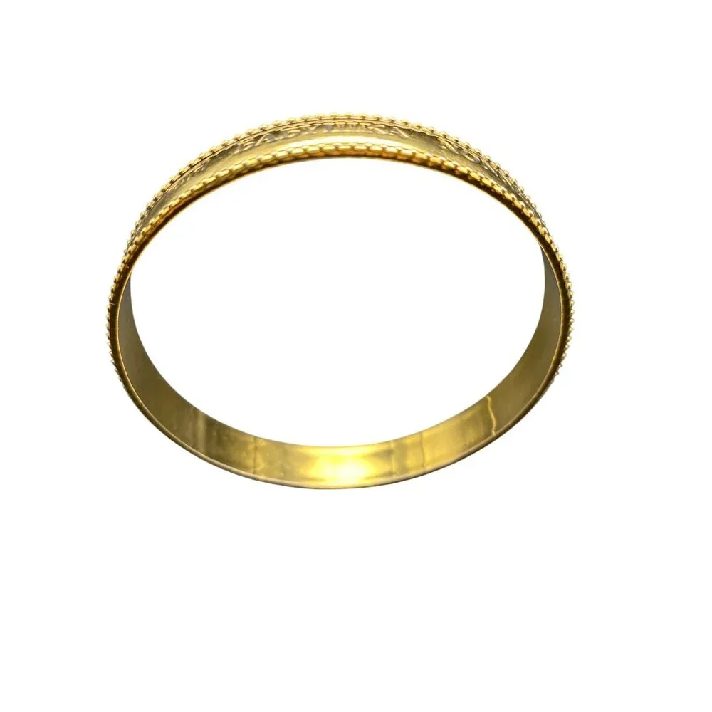 Vintage Gold-Tone Bangle Bracelet Grandmother Translations Multiple Languages 8 - Picture 5 of 6